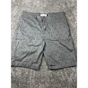Hudson & Barrow Short Mens 30 with‎ Anchor Design Flat Front with Pockets Gray